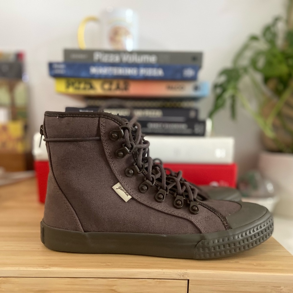 Grounded Brown High-Top Sneakers